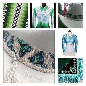 JRW Custom Cowboy Infinity Hat Band Butterflies